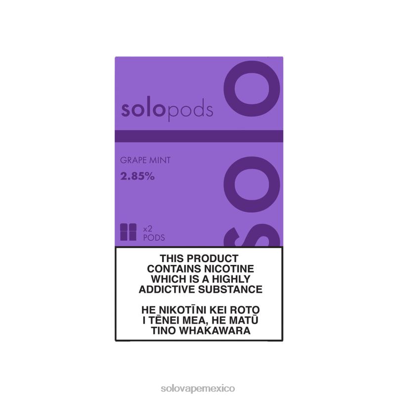 Pods Vape Solo - Solo paquete de 2 cápsulas de repuesto menta de uva 6004P54